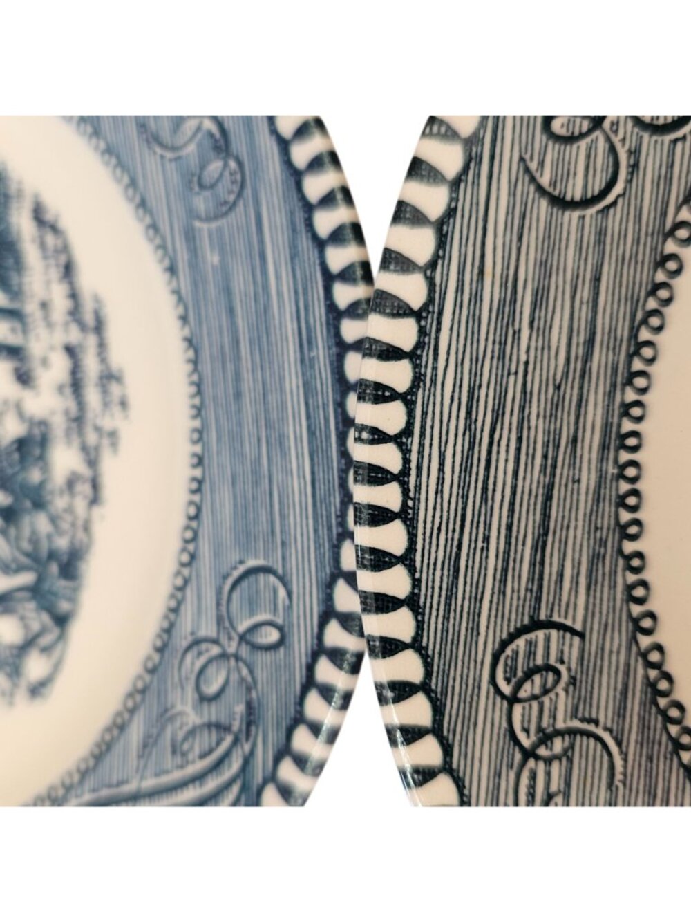 5 Currier Ives Blue Harvest Dessert Plates 5.75" Royal USA transferware ironston - Picture 4 of 7
